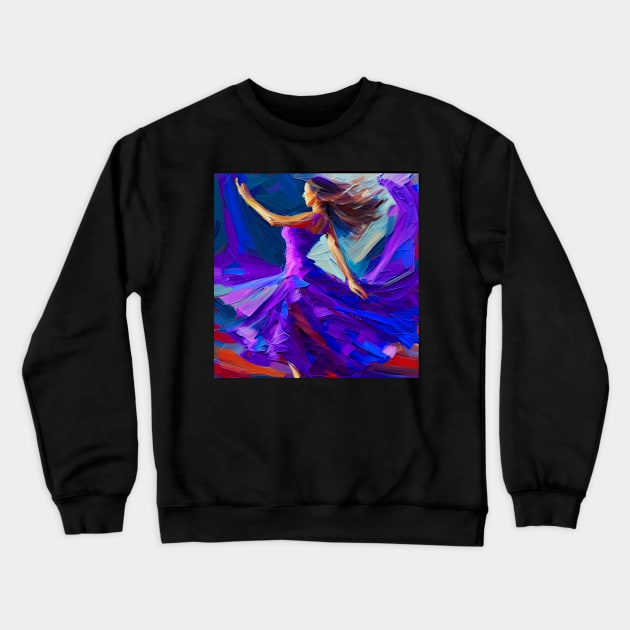 Abstract Art Dancing Girl Crewneck Sweatshirt by Legendary T-Shirts